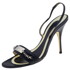Givenchy Black Leather Ankle Strap Sandals Size 37