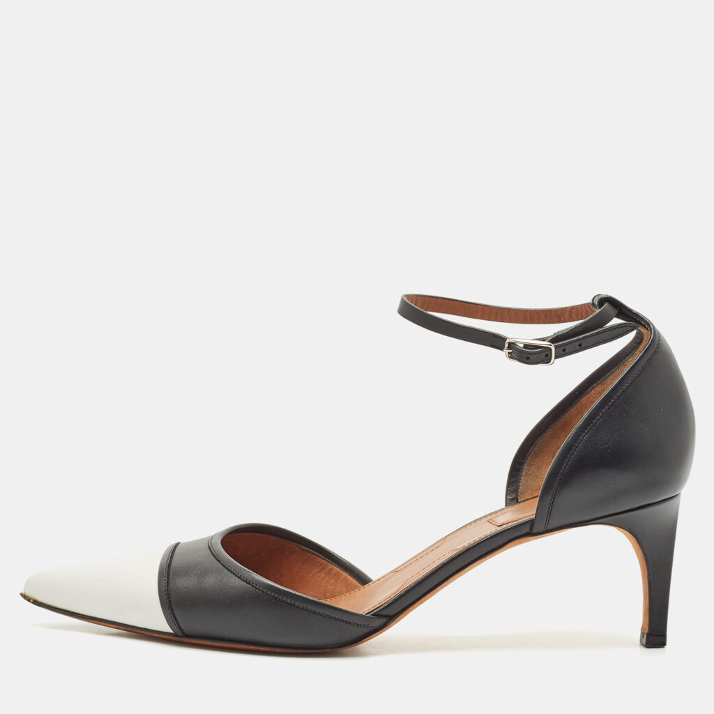 Givenchy Black/White Leather D'orsay Pumps Size 41.5
