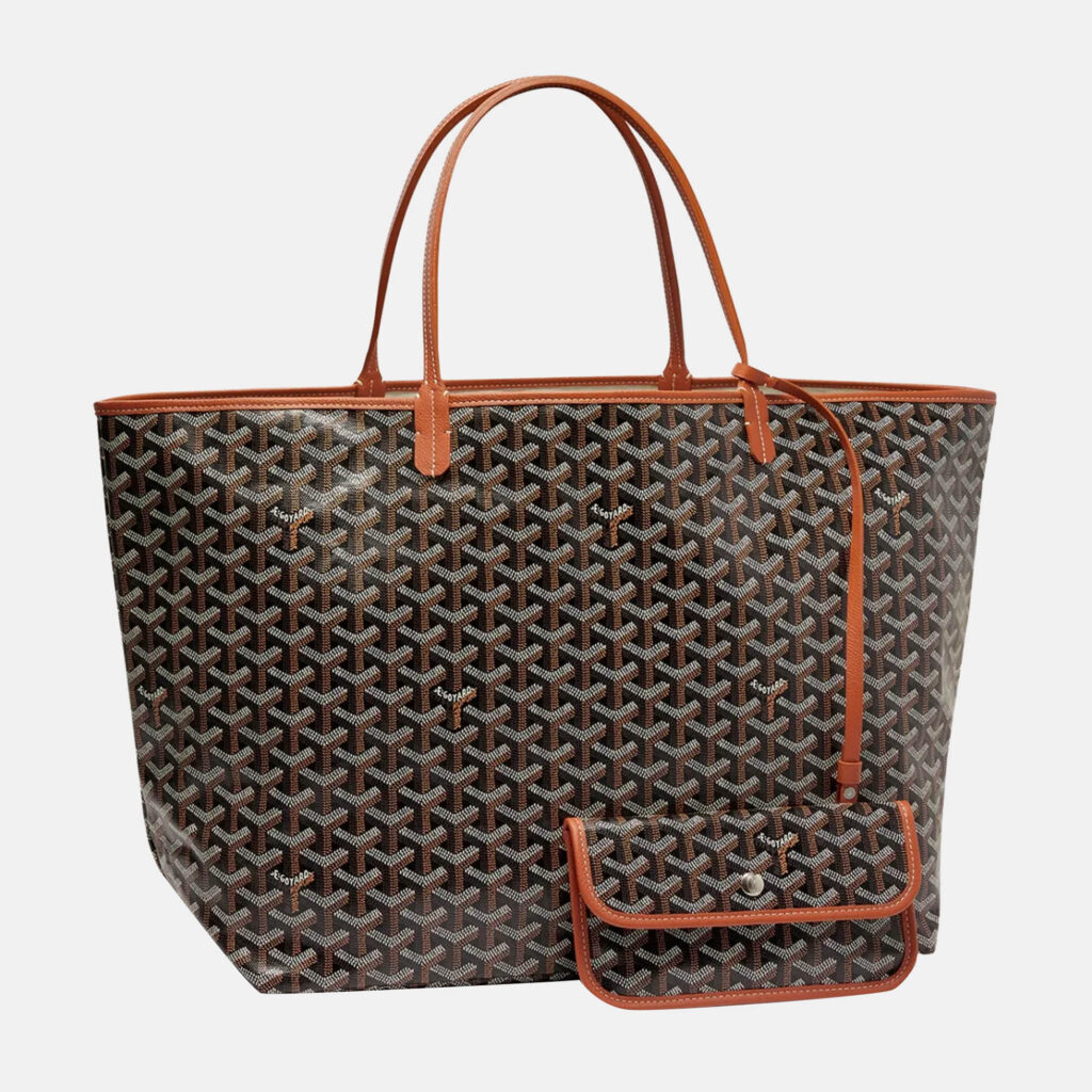 luxury-women-goyard-new-handbags-p1106504-001 Goyard Black & Tan Goyardine Coated Canvas and Leather Saint Louis GM Tote Bag