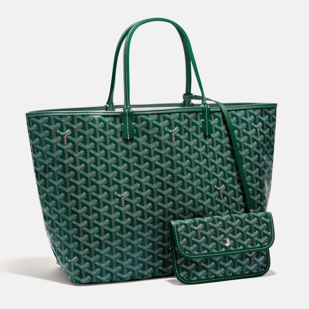 luxury-women-goyard-new-handbags-p1106505-002 Goyard Green Goyardine Coated Canvas and Leather Saint Louis PM Tote Bag