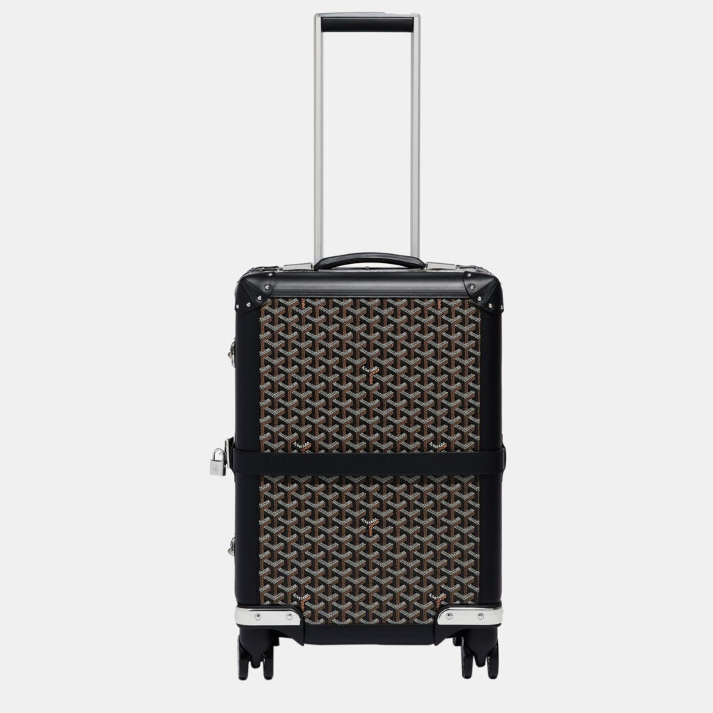 luxury-women-goyard-new-handbags-p1121503-002 Goyard Black Goyardine Canvas & Clamecy Cowhide Bourget PM Trolley Case