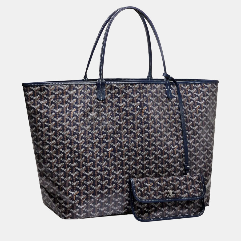 luxury-women-goyard-new-handbags-p1121507-001 Goyard Navy Blue Goyardine Coated Canvas and Leather Saint Louis GM Tote Bag