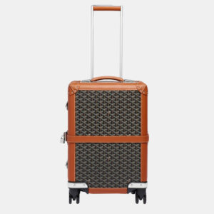 Goyard Black & Tan Goyardine Canvas & Clamecy Cowhide Bourget PM Trolley Case