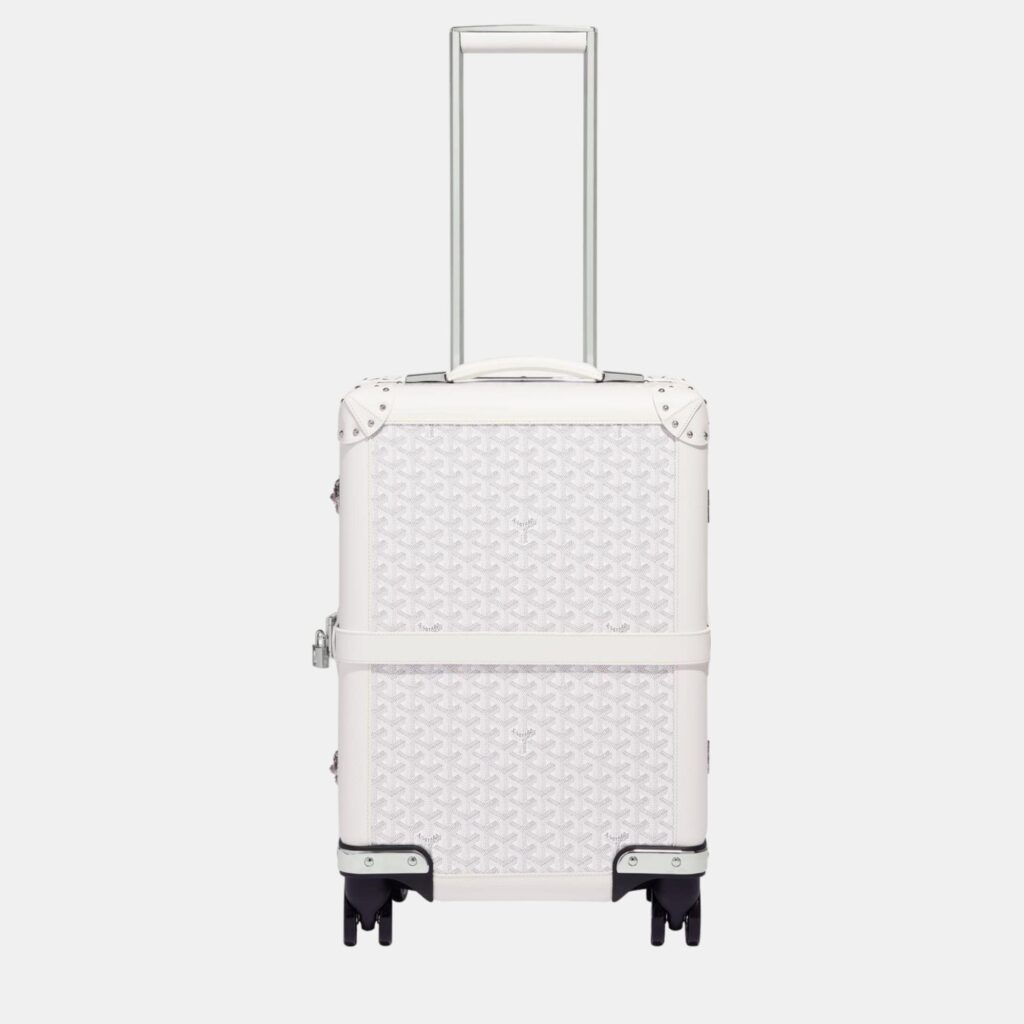 luxury-women-goyard-new-handbags-p929743-003 Goyard White Goyardine Canvas & Clamecy Cowhide Bourget PM Trolley Case