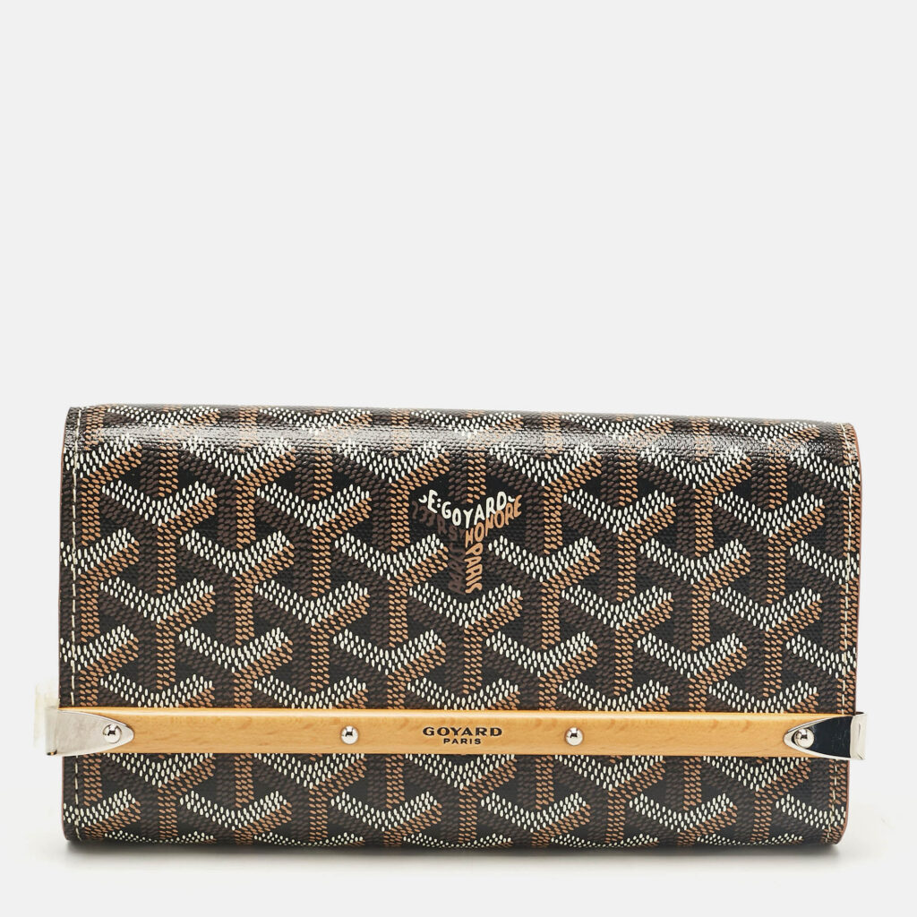 luxury-women-goyard-used-handbags-p1043039-012 Goyard Brown Goyardine Coated Canvas and Leather Mini Monte Carlo Case