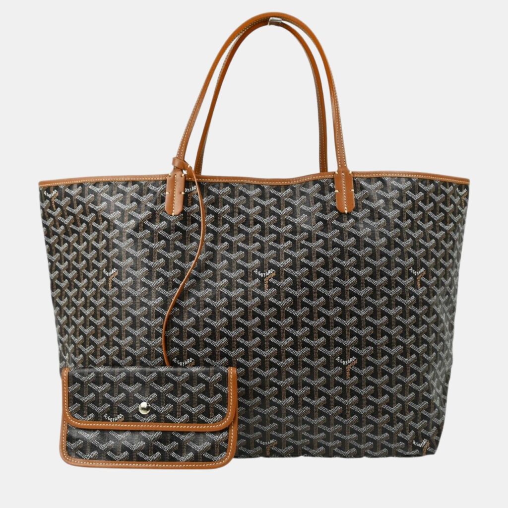 luxury-women-goyard-used-handbags-p1112345-001 Goyard Brown Canvas Goyardine St. Louis GM Tote Bag