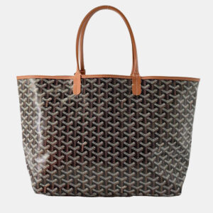 Goyard Black/Brown Pvc Coated Canvas Leather Saint Louis PM Tote Bag