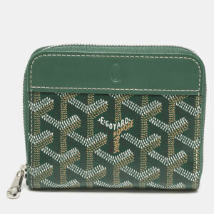 Goyard Green Goyardine Coated Canvas and Leather Matignon PM Wallet