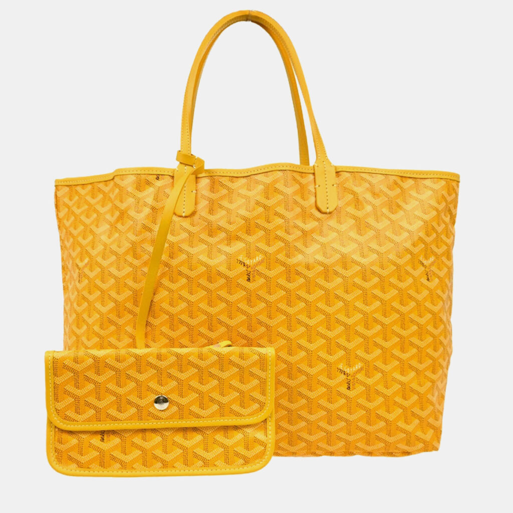 luxury-women-goyard-used-handbags-p1168769-006 Goyard St.Louis PM Yellow Canvas Tote Bag