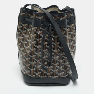 Goyard Black Goyardine Coated Canvas and Leather Flot Bucket Bag