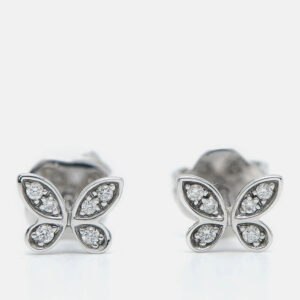 Graff Butterfly Pav&eacute; Diamond 18k White Gold Small Stud Earrings