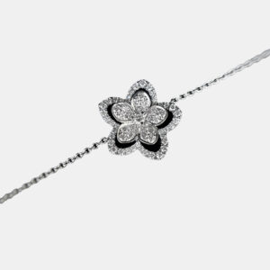 Graff 18K White Gold Diamond Wild Flower Floral Bracelet