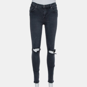 Grlfrnd Grey Denim Distressed Skinny Candice Jeans M