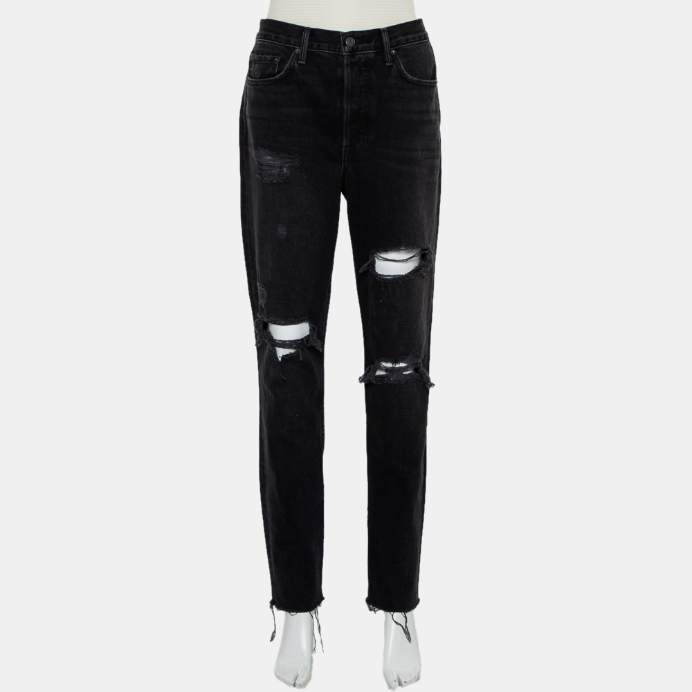 luxury-women-grlfrnd-used-clothes-p432225-009 Grlfrnd Black Denim Distressed Skinny Karolina Jeans M