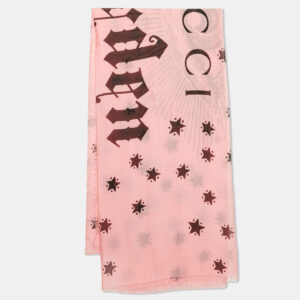 gucci garden pink eye star print silk square scarf