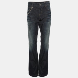 Gucci Faded Navy Stretch Cotton Skinny Flare Jeans M