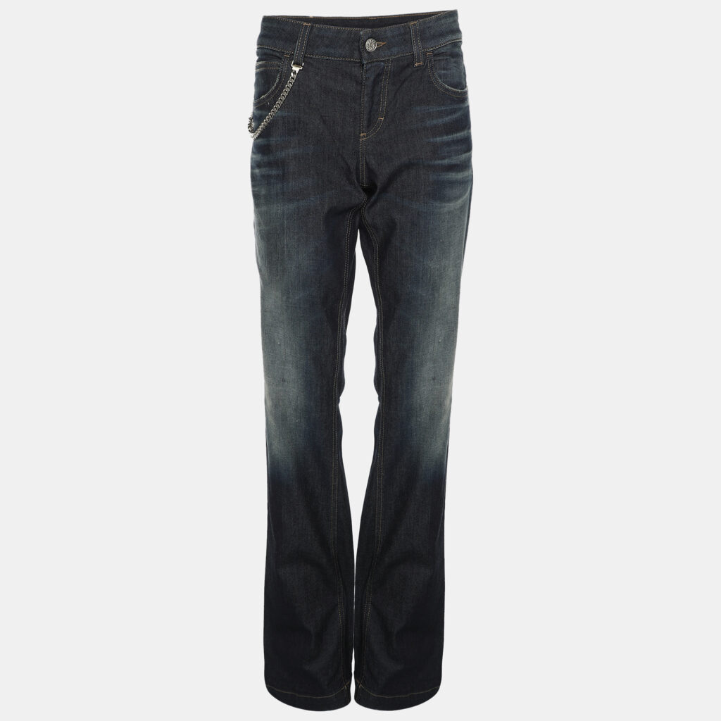 luxury-women-gucci-new-clothes-p1143705-002 Gucci Faded Navy Stretch Cotton Skinny Flare Jeans M
