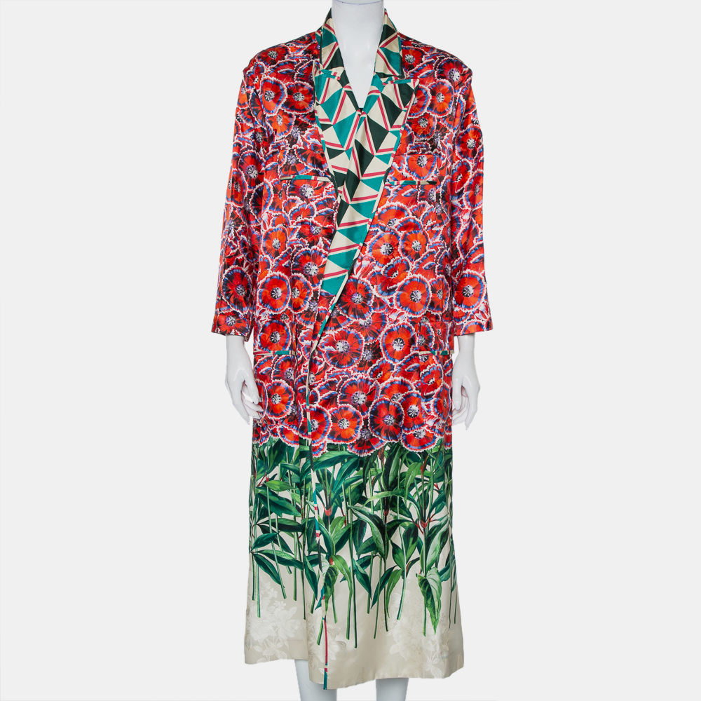 luxury-women-gucci-new-clothes-p421264-009 Gucci Multicolor Printed Silk Open Front Coat L