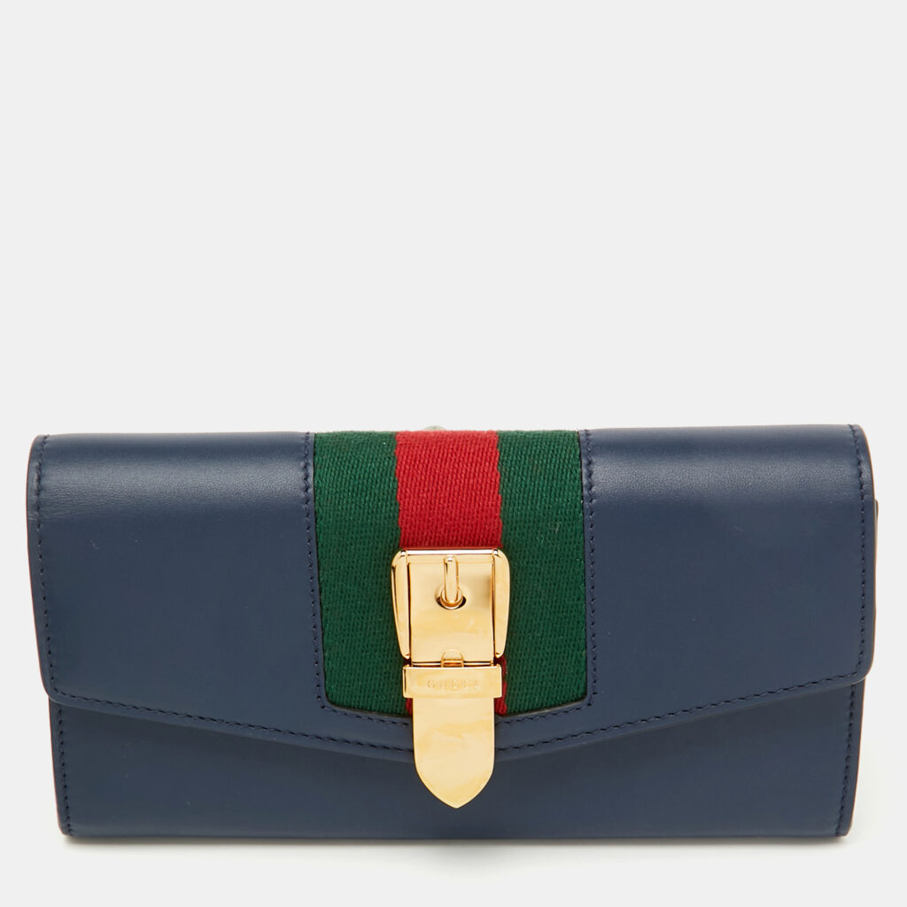 luxury-women-gucci-new-handbags-p1120645-013 Gucci Blue Leather Sylvie Continental Wallet