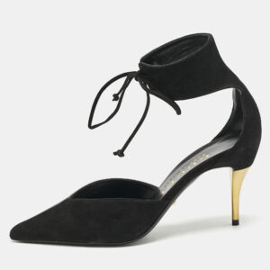 Gucci Black Leather and Suede Mary Jane Pumps Size 39