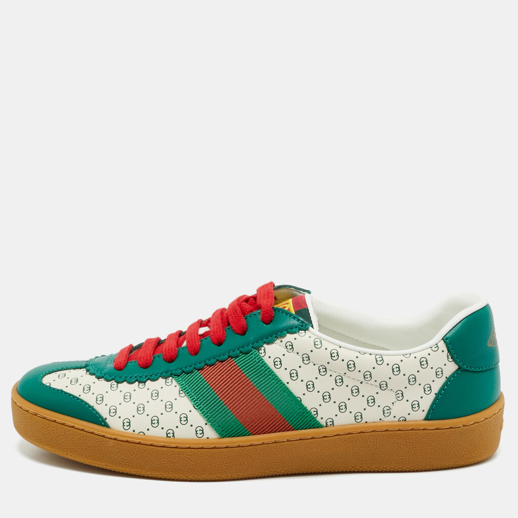 luxury-women-gucci-new-shoes-p1166411-001.jpg Gucci x Dapper Dan Green/Off White GG Micro Leather G74 Sneakers Size 35