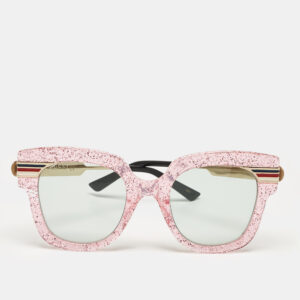 Gucci Pink Glitter/Green GG0281S Oversized Sunglasses