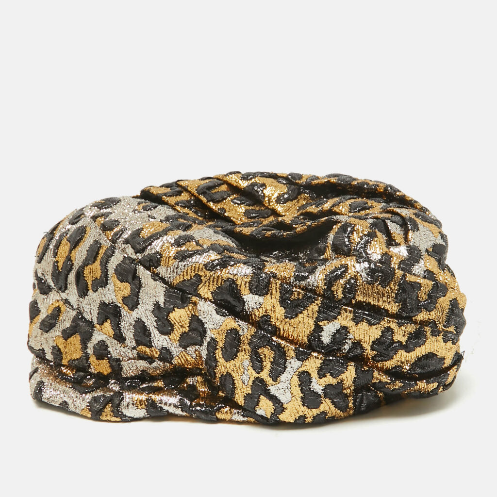 luxury-women-gucci-used-accessories-p1159726-005 Gucci Metallic Leopard Pattern Lamé Turban Headband M