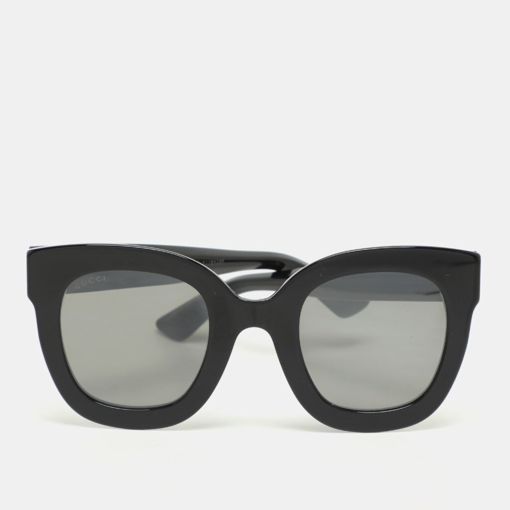 Gucci Black Acetate GG0208S Butterfly Sunglasses