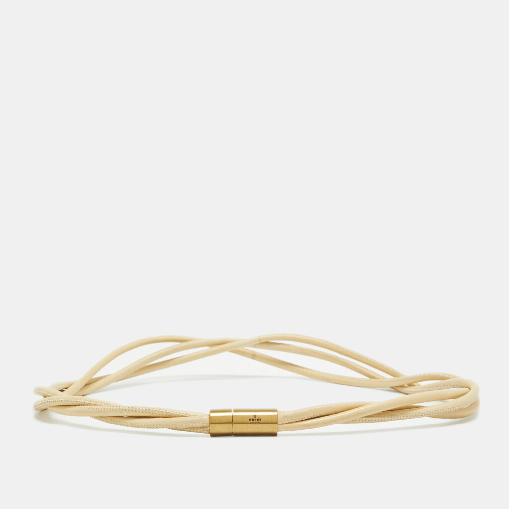 luxury-women-gucci-used-accessories-p963323-001 Gucci Cream Leather Twisted Waist Belt