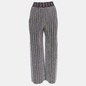 Gucci Black Stretch Knit Rhinestones Detail Pants S