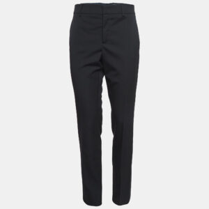 Gucci Black Wool Side Satin Trim Trousers M