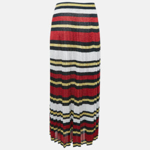Gucci Multicolor Strip Lurex Knit Maxi Skirt M