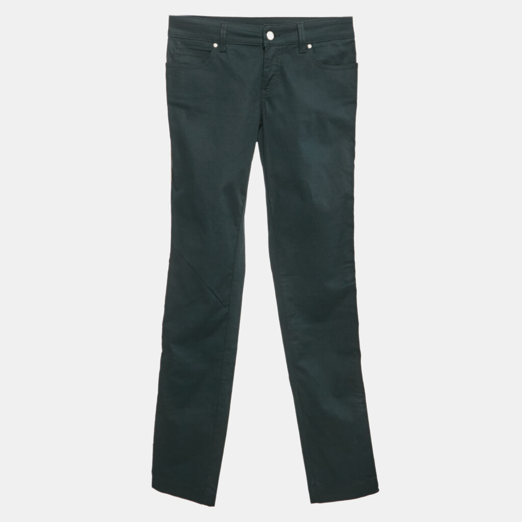 luxury-women-gucci-used-clothes-p1105342-002 Gucci Black Pocket Detail Cotton Skinny Trousers XS