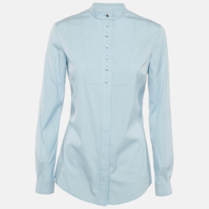 Gucci Equestrian Blue Cotton Button Front Shirt M