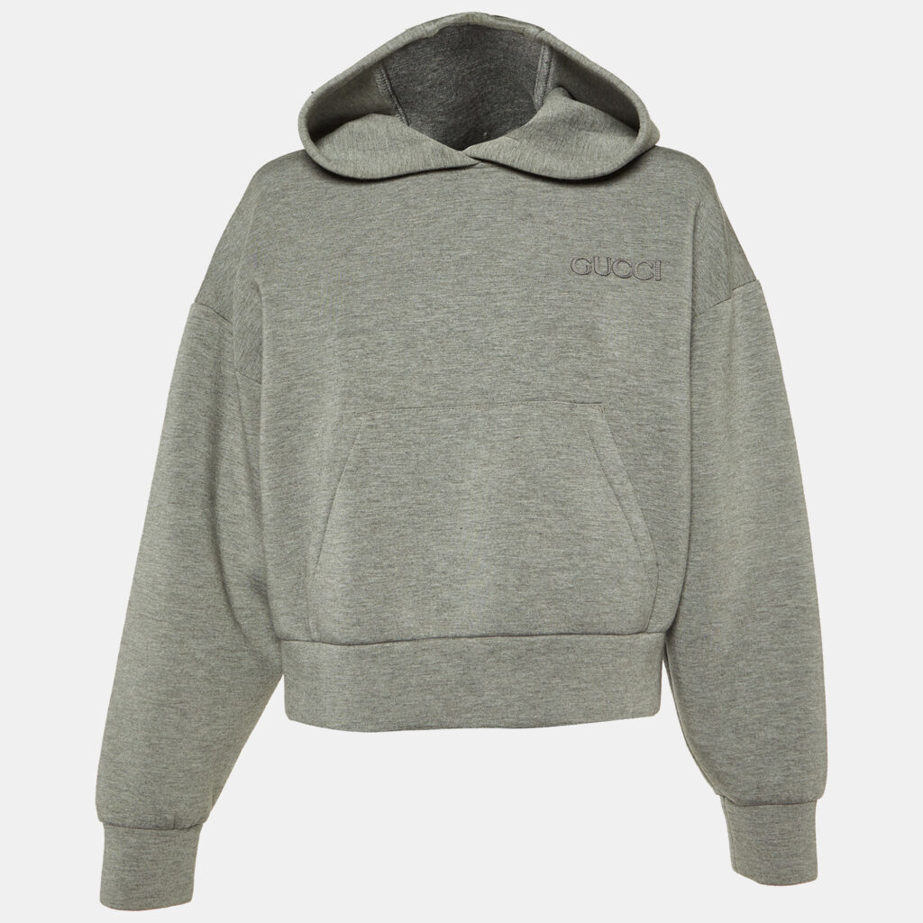 luxury-women-gucci-used-clothes-p1122071-001 Gucci Grey Viscose Jersey Sweatshirt Hoodie S