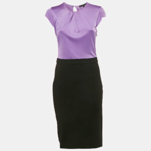 Gucci Purple/Black Jersey Cap Sleeve Short Dress M