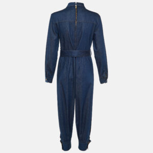 gucci blue denim belted jumpsuit s