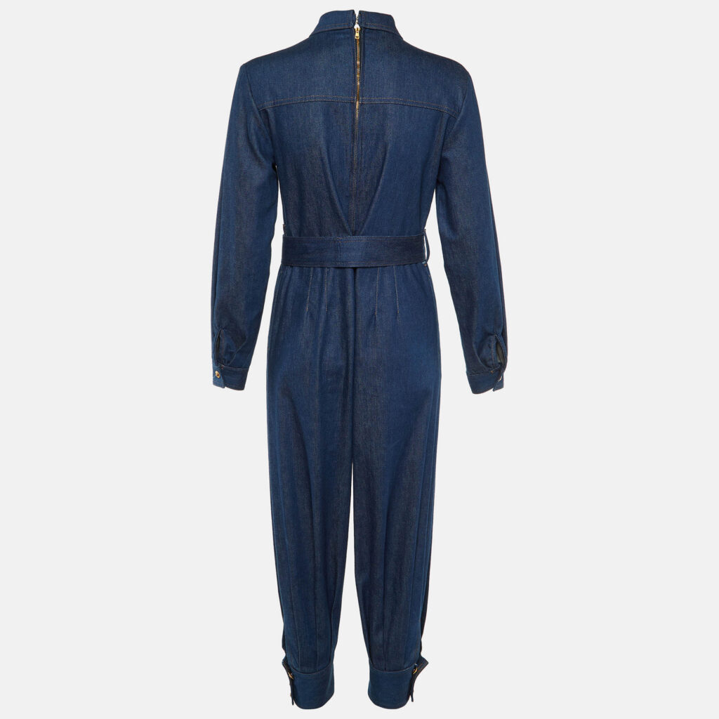 luxury-women-gucci-used-clothes-p1137079-001.jpg Gucci Blue Denim Belted Jumpsuit S