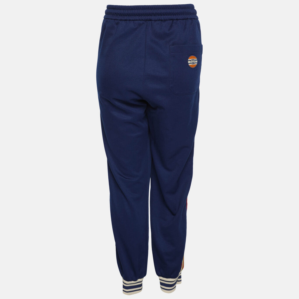 luxury-women-gucci-used-clothes-p1139054-003 Gucci Colorblock Jersey Pattern Web Accent Varsity Track Pants L