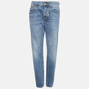 Gucci Blue Denim Horse-bit Detail Straight Jeans M Waist 28"