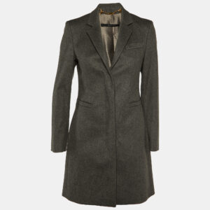 gucci grey wool mid length coat m