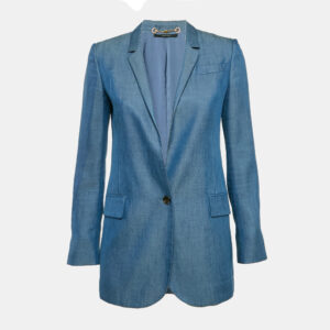 gucci blue crepe single breasted blazer m