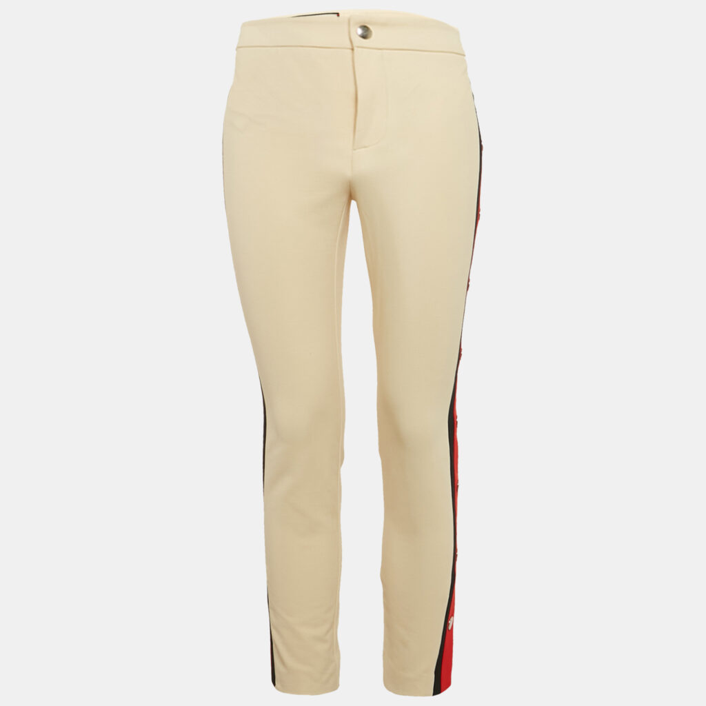 luxury-women-gucci-used-clothes-p1164471-001 Gucci Beige Cotton Blend Band Detail Trousers S