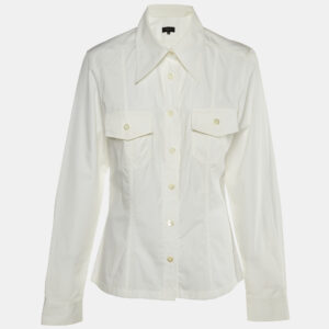 Gucci White Cotton Double Pocket Shirt L