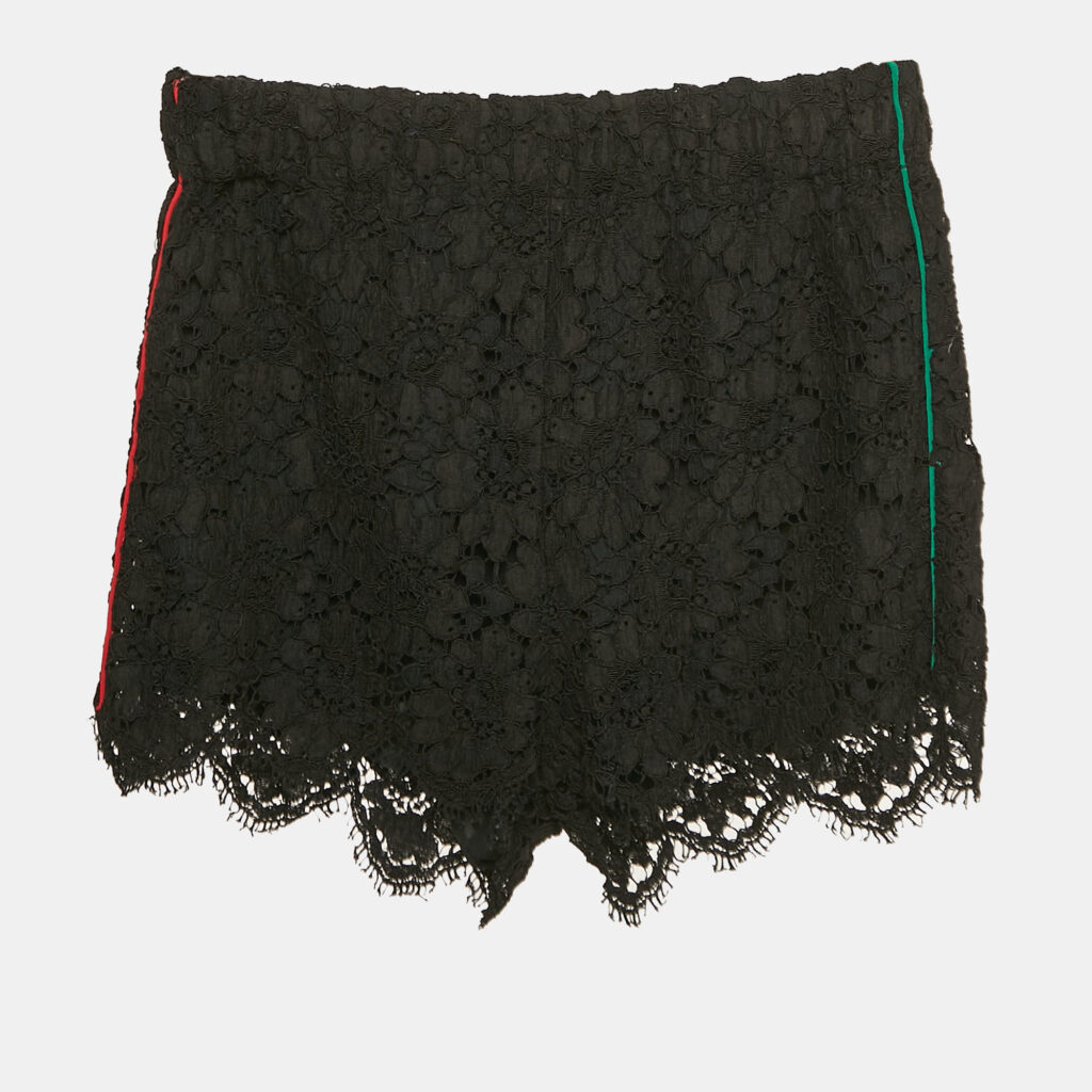 Gucci Black Lace Contrast Trimmed Short XS