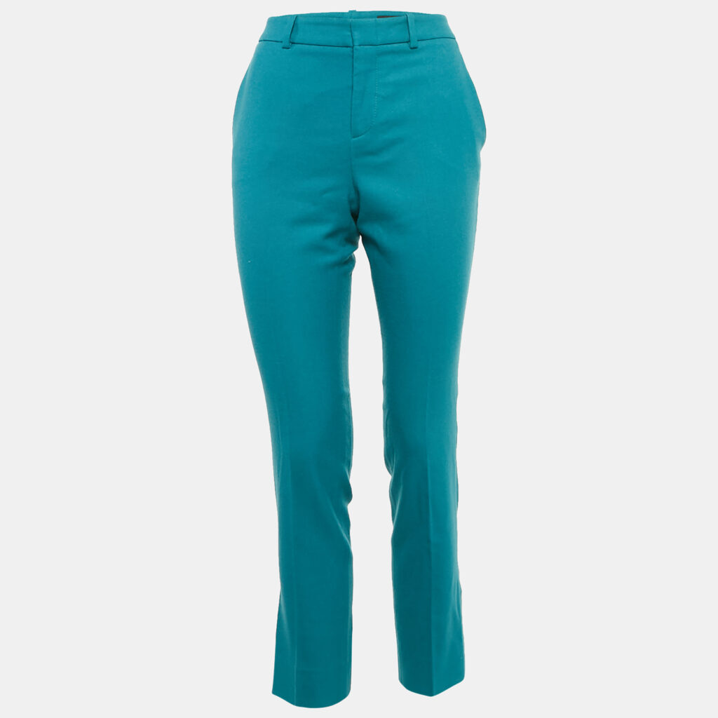luxury-women-gucci-used-clothes-p1168639-002 Gucci Wool Teal Blue Wool Trousers S