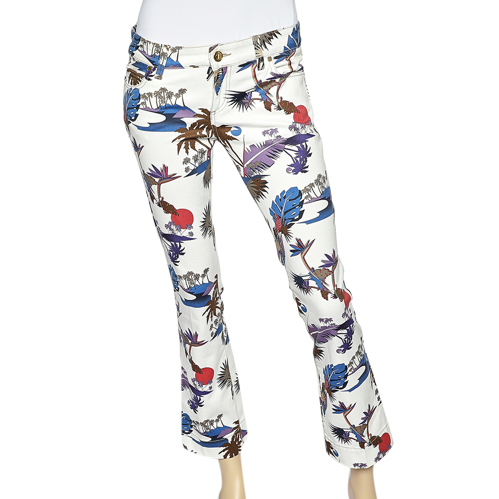 luxury-women-gucci-used-clothes-p542404-003-2 Gucci Off - White Tropical Printed Cotton Pants S