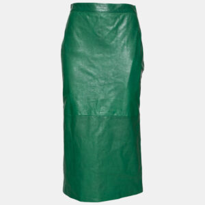 Gucci Green Leather Pencil Midi Skirt M
