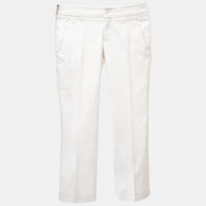 Gucci Off White Cotton Trousers S