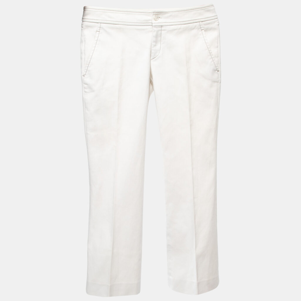 luxury-women-gucci-used-clothes-p864470-004 Gucci Off White Cotton Trousers S